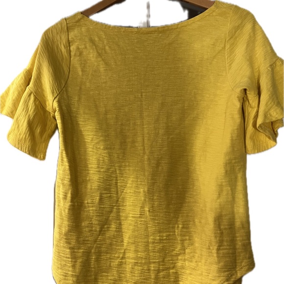 Anthropologie Tops - Anthropologie Ruffled Yellow short-sleeved Top
